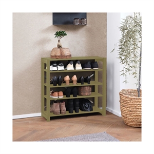 Bjergby skoreol m/ 5 hylder - Olive - Mål: B113 x H80 x D40 cm.